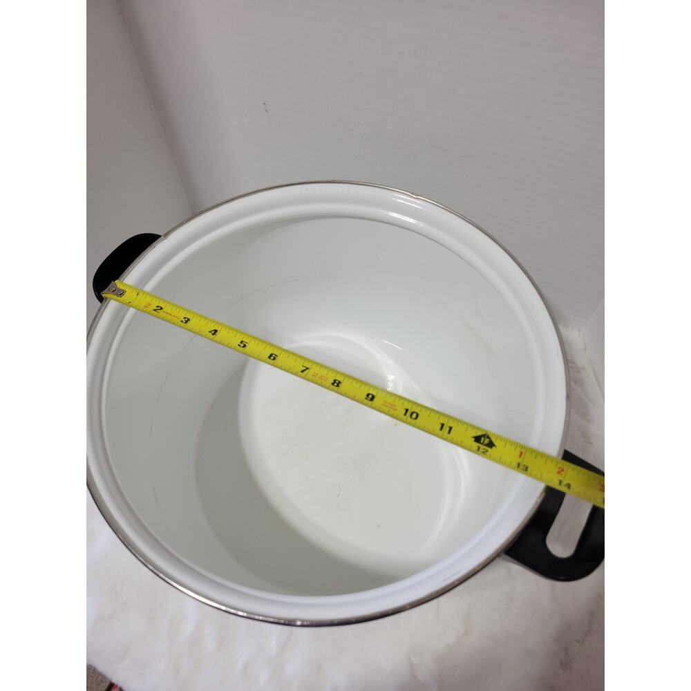 VINTAGE XL TABLETOPS UNLIMITED Stock Pot Porcelain Enamelware Fruit Theme - Picture 10 of 11